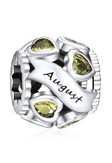 nice silver cubic zirconia heart August birthstone baby charm